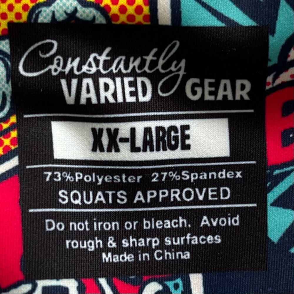 CONSTANTLY VARIED GEAR COMIC STRIP CROPPED LEGGINGS SIZE XXL ART TO WEAR CVG - Picture 3 of 6